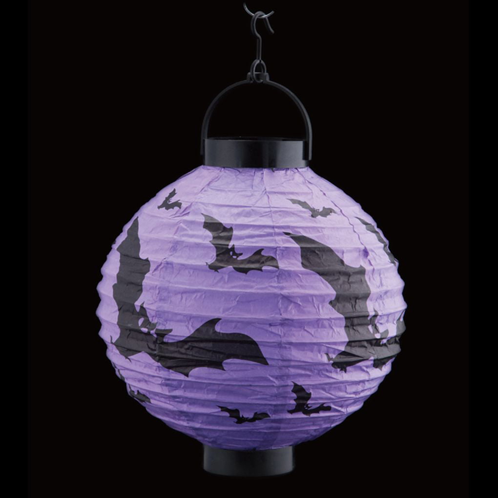 LED Paper Pumpkin Bat Spider Hanging Lantern Light Lamp Halloween Party Decor