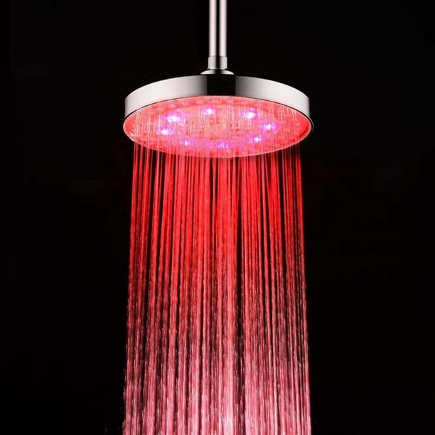 Cabezal de de Lluvia de 8 "Control de Temperatura Del Luz de tres Resplandecientes 4 colores perfecl Cabeza de ducha de control de temperatura