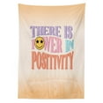 thumbnail image 3 of Ambesonne Emoji Tablecloth Rectangular Table Cover, Positivity Saying Starry Face, 60"x90", Peach Multicolor, 3 of 4