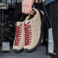 thumbnail image 2 of Men's Orange Suede Contrast Blue Lace-Up Moccasin Sneakers Anti-Collision Toe Flexible Outdoor Walking Shoes, 2 of 8