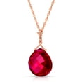 thumbnail image 2 of Galaxy Gold 14K Solid Rose Gold 16" Necklace with Lab-Grown Briolette Shape Checkerboard Cut Ruby, 14"-24" Sizes, July Birthstone, Symbol of Passion, 2 of 6