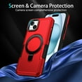 thumbnail image 5 of Cowithday iPhone 14 Plus Case with Magnetic Ring Stand, [Magnetic Ring Holder] [Military Drop Protection] [Non-Slip Grip] Shockproof Soft Edge Phone Case Cover for iPhone 14 Plus 6.7" 2022, Red, 5 of 9