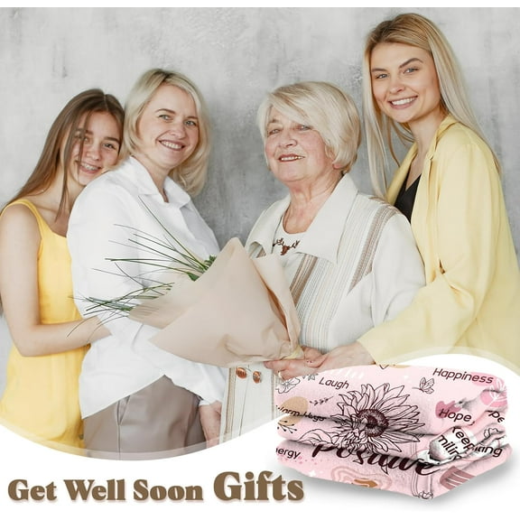 Get Well Soon Gifts for Women, Cancer Care Gifts for Women or Men, Inspirational Gifts for Her Him, Encouragement Healing/After Surgery/Thinking of You Gifts Blanket 60"x50"