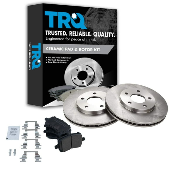 TRQ Front Brake Pad & Rotor Kit Brake Pads Brake Rotor Ceramic Fits Select 2006-2011 Chevrolet HHR