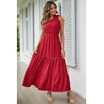 thumbnail image 6 of PRETTYGARDEN Women's Summer Floral One Shoulder Maxi Dress Knot Ruffle Boho Beach Vacation Wedding Guest Long Sun Dresses, 6 of 7