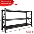 thumbnail image 2 of 67”W Garage Shelving Units, 5000LBS Storage Shelves Heavy Duty, 20" Deep Metal Shelving Rack, 3 Tier Large Tall Industrial Shelving , Adjustable Standing Shelf for Warehouse / Shop 67"W x 20"D x 63"H, 2 of 7
