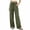 Army Green——Fall Savings, variant on Beach Pants for Women Elastic Waist Wide Leg Pant Casual Ruched Drawstring Pockets Trousers for Fall Holiday Blue S