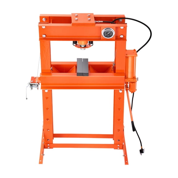 KFFKFF 50-Ton Hydraulic H-Frame Shop Press with Pneumatic Operation, Adjustable Garage Floor Press with Press Plates & Triangular Support, Ideal for Bending and Straightening Tasks