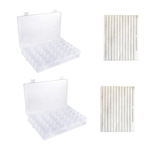 2 Pack Embroidery Floss Organizer Cross Stitch Supplies Storage Boxes with Adjustable Dividers