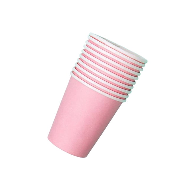 Wosthever 10 Uds. De vasos de papel de colores, vasos desechables para jardín de infancia, papeles pintados a mano, pintura pura para educación temprana, Mostrada Rosado Wosthever HA071325-05