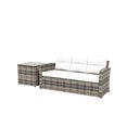 thumbnail image 3 of Westin Outdoor 2-Pieces Patio Sofa with Side Table Included Conversation Set PE Rattan Wicker Furniture, Brown/White, 3 of 13