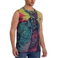 thumbnail image 2 of Haiem Men's Neon Zombie Skull Print Tank Tops Summer Sleeveless Cut Off Workout T-Shirts Fitness Vest Athletic Undershirts-XX-Large, 2 of 8