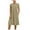 Khaki, variant on Kureaily 2024 Fashion Summer OL Temperament Women's Cotton And Linen Round Neck A Line Skirt Plus Size Loose Dress