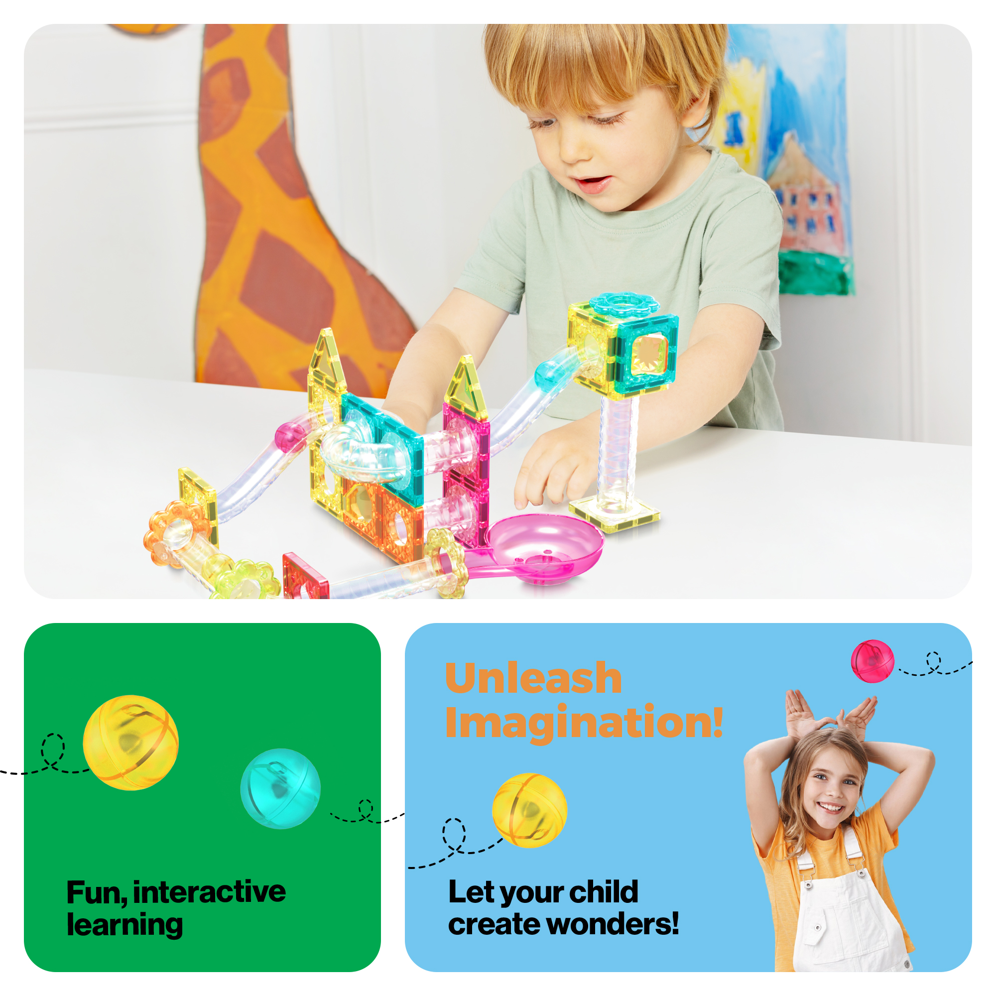 PicassoTiles Mini Marble Run Magnetic Tiles photo 6
