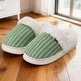 thumbnail image 5 of Qicasul Women's slipper Winter Fleece Lined Slippers for And Cozy Indoor Outdoor Shoes With Soft Sole Comfortable Design Green US Size:7, 5 of 5