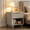 LIGHT GREY, variant on AUU Modern Fluted Nightstand with Soft-Close Drawer and Open Lower Shelf – Painted Wood Frame, Metal Pulls, Elevated Base for Bedroom