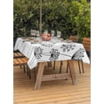 thumbnail image 3 of Outdoor Tablecloth with Umbrella Hole for Patio/Picnic/Party/Camping, Black Dandelion Waterproof Table Cloth Rectangle Table Cover Washable, Country Modern Minimalist Flower (52"x 70"), 3 of 8
