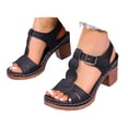 thumbnail image 2 of MKLEKYY Sandalias de Plataforma para Mujer, Cómodas Sandalias Casuales Con Tiras Anchas, Transpirables, Con Punta Abierta, para Caminar En La Playa, Verano, Primavera y Otoño., 2 of 4