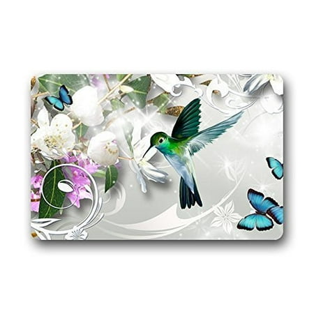 - WinHome Hummingbird With Flower Doormat Floor Mats Rugs Outdoors/Indoor Doormat Size 23.6x15.7 inches
