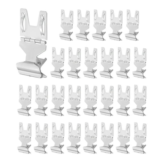Uxcell 30Pcs Metal Sign Clips, Rotatable Sign Holder Stand Clips for Supermarket Retail Display, Silver Tone