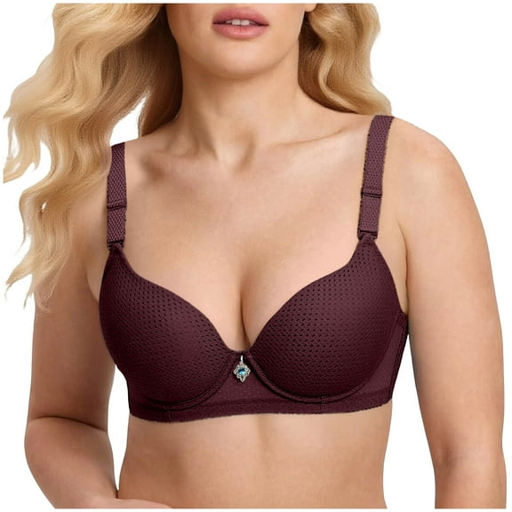 AHTJRT Women's Balconette Unlined Bra Breathable See Through Adjustable Straps Bra Mesh Plunge Full Coverage Sheer Everyday Bralette Coffee XXXL