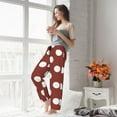 thumbnail image 5 of Gaeub Maroon And White Polka Dot Soft Pajama Pants for Women,&nbsp;Wide Leg Comfy Casual Lounge Yoga Capri Pants Wide Leg-Medium, 5 of 6