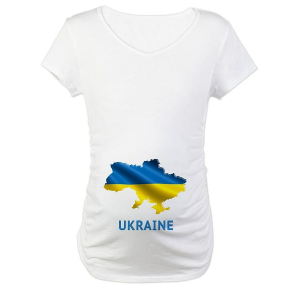 CafePress - Cool Ukraine Flag Ukrainian Prid Maternity T Shirt - Cotton Maternity T-shirt, Cute & Funny Pregnancy Tee