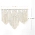 thumbnail image 5 of Tapiz de macramé para colgar en la pared, grande, bohemio, chic, tejido, hoja, borla, arte, cuerda de algodón, macramé bohemio, decoración de pared para dormitorio, sala de estar, apartamento, telón de fondo Kuyhfg Bienvenido a Kuyhfg, 5 of 5