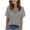 #0213-Gray, variant on Women's Short Sleeve Ruffle Tops, Casual V Neck Blouses with Floral Print, Soft Lightweight Fabric Tees for Spring, Cute Frilly Shirts for Summer Daily Wear Gift
