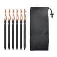 thumbnail image 1 of Paquete de 6 estaca para campaña, y bolsa , para , actividades al aire libre, toldo, Camping, Negro Macarena estacas de carpa de aluminio, 1 of 6