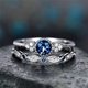 thumbnail image 4 of Anillo de circonita artificial para mujer, dos piezas con incrustaciones de diamantes de imitación, tallas de cumpleaños 6-10 (azul, talla 8), 4 of 5