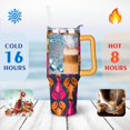 thumbnail image 4 of 40oz Colorful Red Crab Stainless Steel Flip Straw Tumbler Spill Proof Travel Cup Double Wall Vacuum Insulated Coffee Mug with Top Handle, 4 of 6