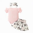 thumbnail image 4 of kpoplk Daddy's Girl Baby Clothes Newborn Short Sleeve Romper Ribbed Shorts Headband Sets 3Pcs Infant Summer Outfits Size 0-3 Months,Pink, 4 of 7