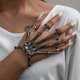 thumbnail image 2 of Punk Bracelet Skull Bracelet 2Pcs Punk Style Bracelet Skeleton Hand Bone Adjustable Five Fingers, 2 of 4