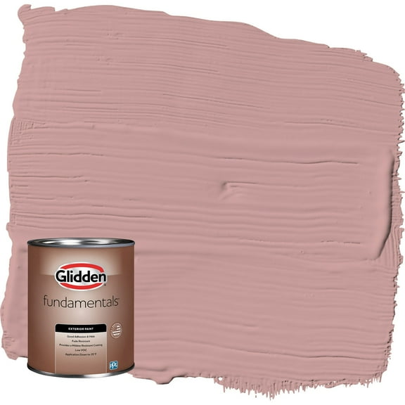 Glidden Fundamentals Pepperberry / Pink Satin Exterior Paint, 1 Quart