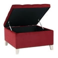 thumbnail image 2 of WestinTrends 29.5" Wide Velvet Tufted Square Ottoman With Storage, Red, 2 of 13