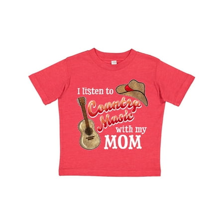 

Inktastic I Listen to Country Music with my Mom Guitar and Hat Gift Toddler Boy or Toddler Girl T-Shirt