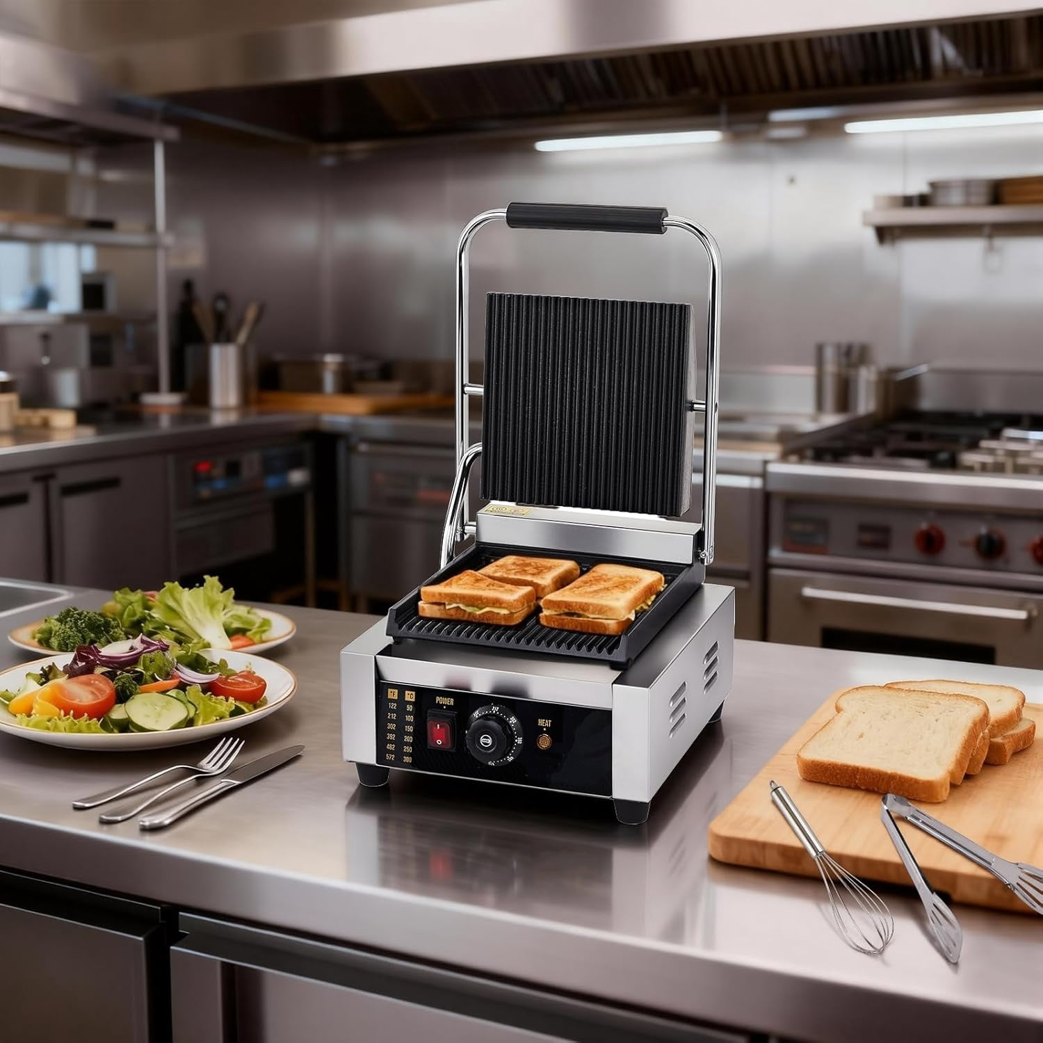 Ktaxon Panini Press Grill, 1800W Stainless Steel Electric Sandwich