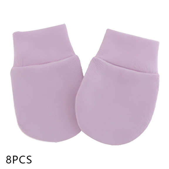 TELOLY 8Pcs Baby Mittens,Gorgeous Colors Baby Mittens Newborn,Soft Material Newborn Mittens No Scratch,Purple