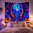thumbnail image 2 of Jack-O'-Lanterns and Gothic Castle on Moonlit Path, Spooky Gothic for Halloween Enthusiasts, Fantasy Night Wall Art, Halloween Gift Tapestry Wall Hanging for Living Room and Bedroom, 2 of 7