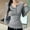 Gray, variant on Oplxuo Women's Casual Basic Going Out Henley Tops Slim Fit Button Up Long Sleeve Layering Tight Stretchy Tee Shirts
