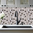 thumbnail image 4 of clevermosaics Sticky Peel and Stick Hexagon Marble Mosaic Tile for Wall, Kitchen, Bathroom (10 Tiles/Set), 4 of 9