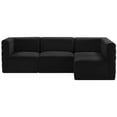 thumbnail image 4 of Meridian Furniture Quincy Black Velvet Modular Sectional, 4 of 13