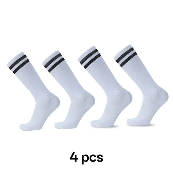 TELOLY Soccer Socks,Durable Socks Youth Soccer Socks,Compression Design Toddler Soccer Socks,White&Black