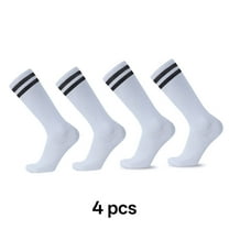 TELOLY Soccer Socks,Durable Socks Youth Soccer Socks,Compression Design Toddler Soccer Socks,White&Black
