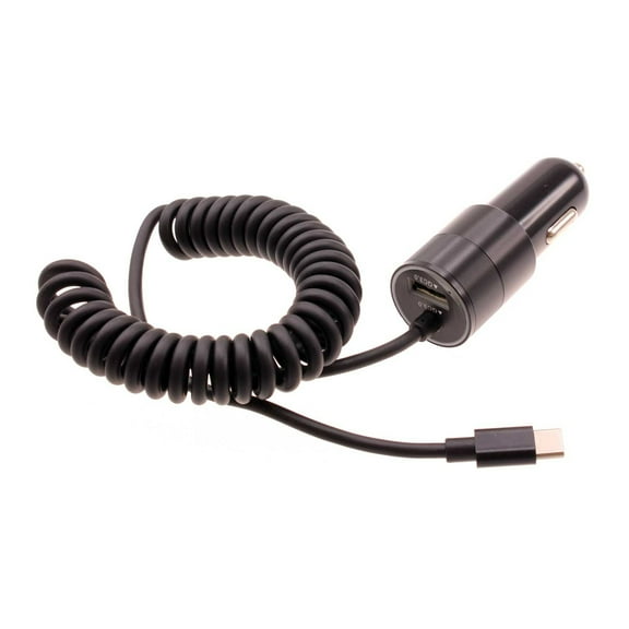 USB-C 36W Fast Car Charger for iPad 10.9" (2022 10th Gen) - Power Adapter Coiled Type-C Cable Extra USB Port DC Socket Quick Charge