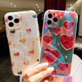 thumbnail image 4 of Compatible with iPhone 13 Pro Max Glitter Love Heart Case Bling Rhinestone Glossy Lens Camera Protection Cute Fashion Shockproof Protective Cover for Girls and Women, 4 of 10