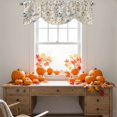 thumbnail image 4 of Thanskgiving Fall Tie Up Valance Curtains for Windows, Kitchen Curtains Window Treatments, Rustic Pumpkins Botanical Maple Leaf Short Window Shades Valances for Bedroom Bathroom Cafe 54"x18", 4 of 8