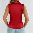 thumbnail image 4 of cfhntfmh Womens Silk Satin Sleeveless Button down Shirts Collared V Neck Tank Tops Business Casual Blouses for Work Office Summer Tees, 4 of 7