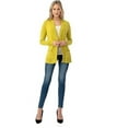 thumbnail image 7 of Cielo 1985 Women's Open Long Cardigan Sweater with Pockets - By The Simply Fashion Lime L, 7 of 7